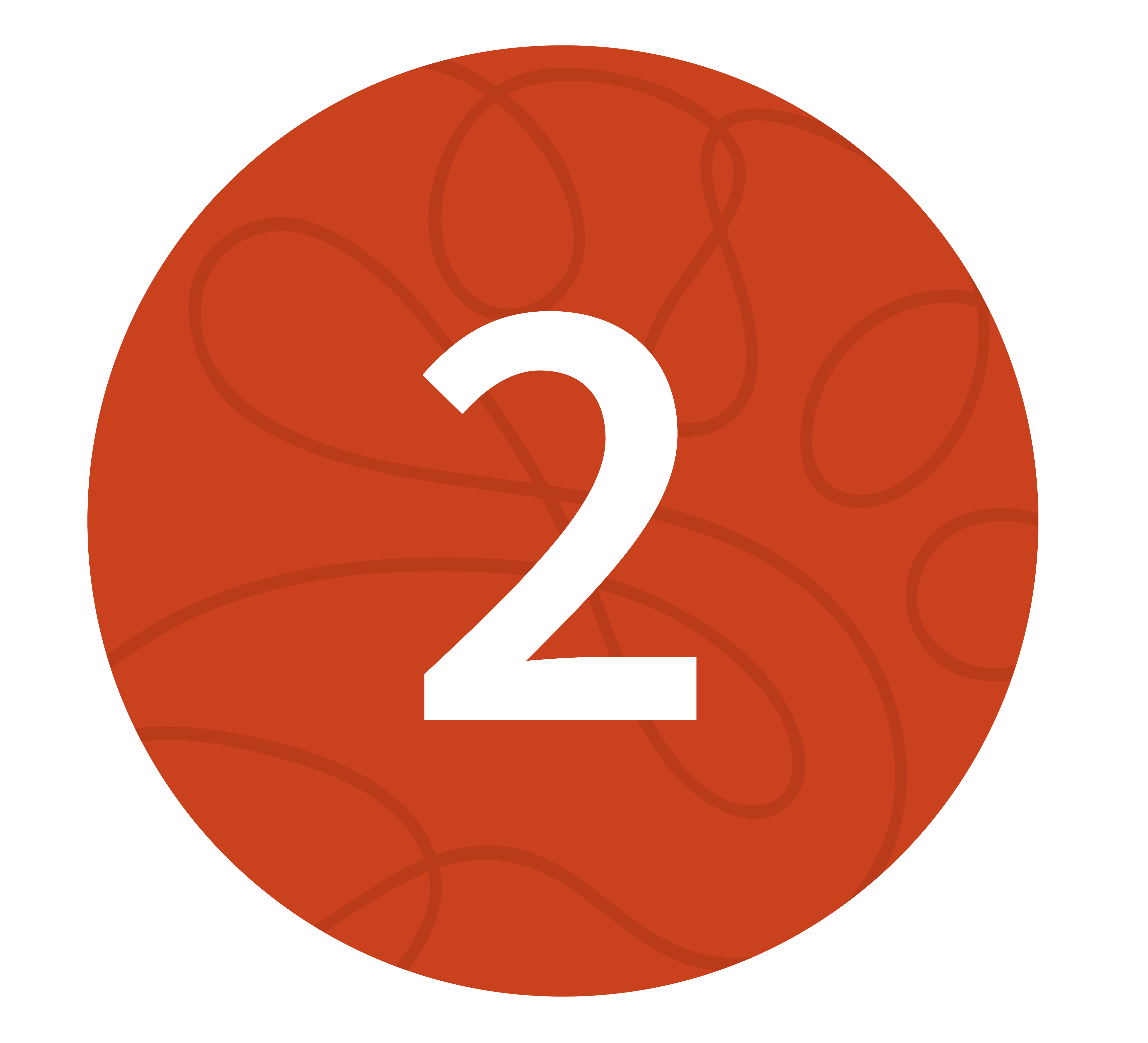 Orange circle with the number two inside it, Headache Tracking