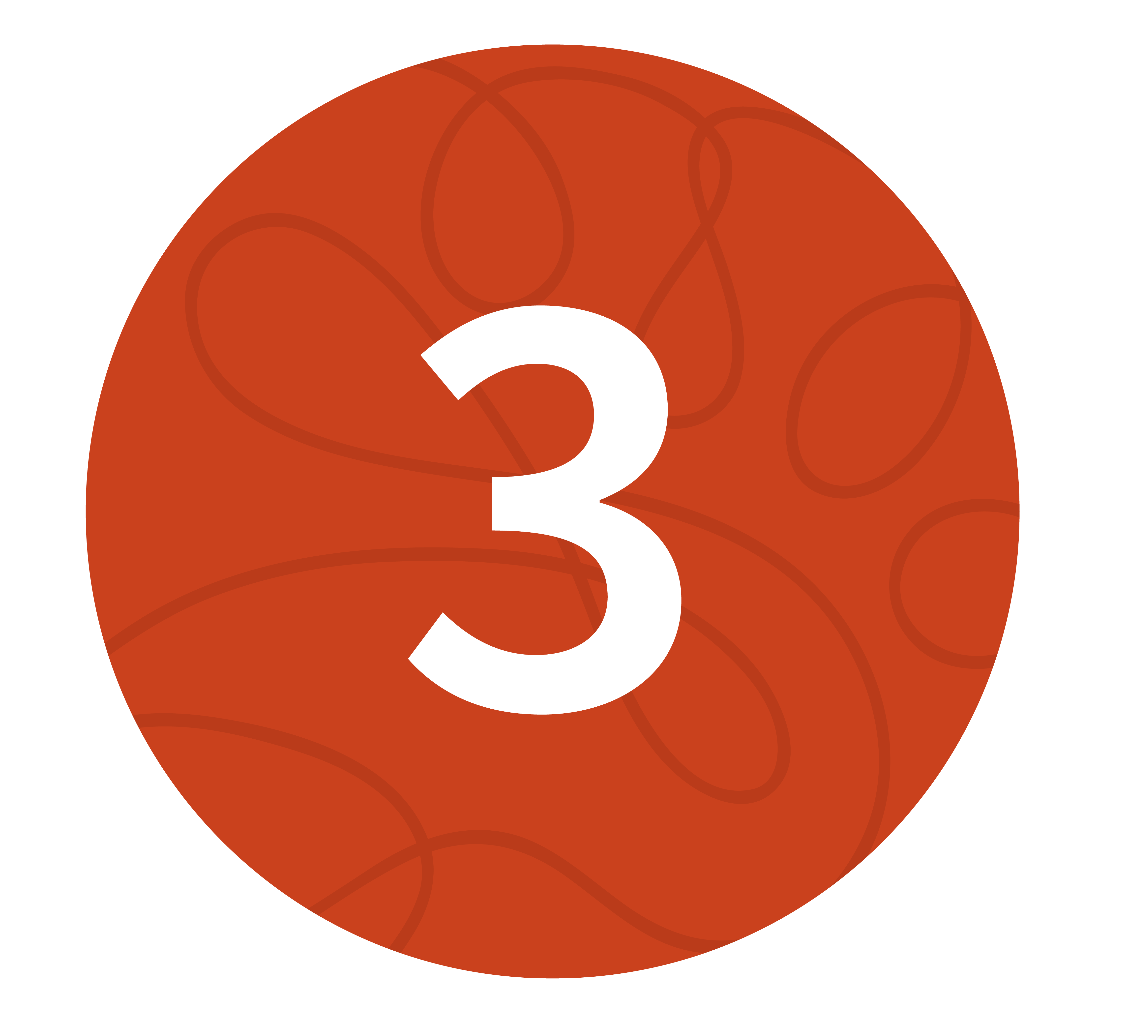 Orange circle with the number three inside it, Study Treatment, lasts 12 weeks