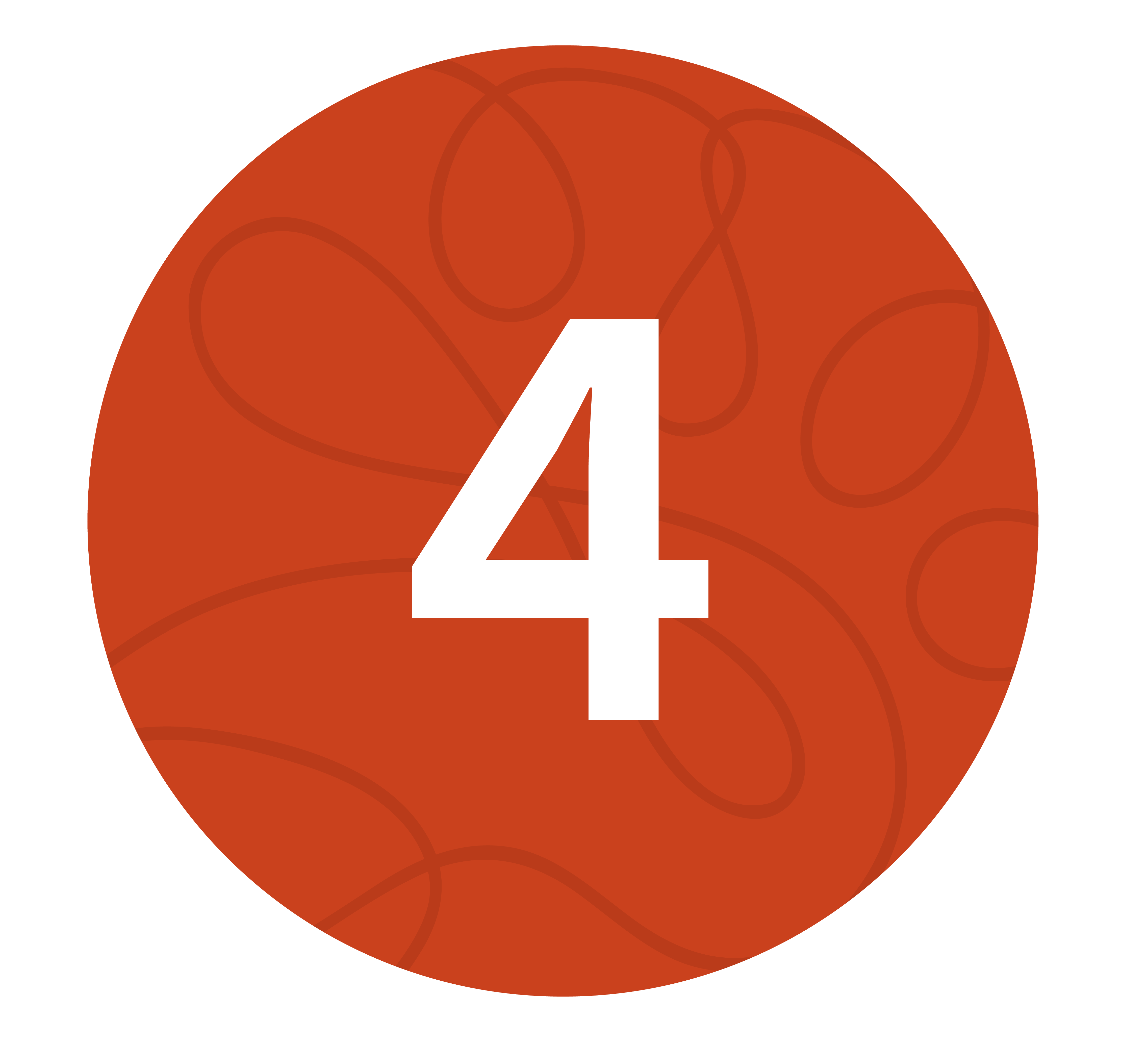 Orange circle with the number four inside it, Safety Follow-up, lasts 8 weeks